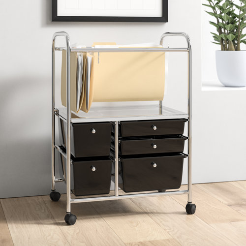 Rebrilliant Anousha 5 Drawer Storage Drawer with Locking Wheels